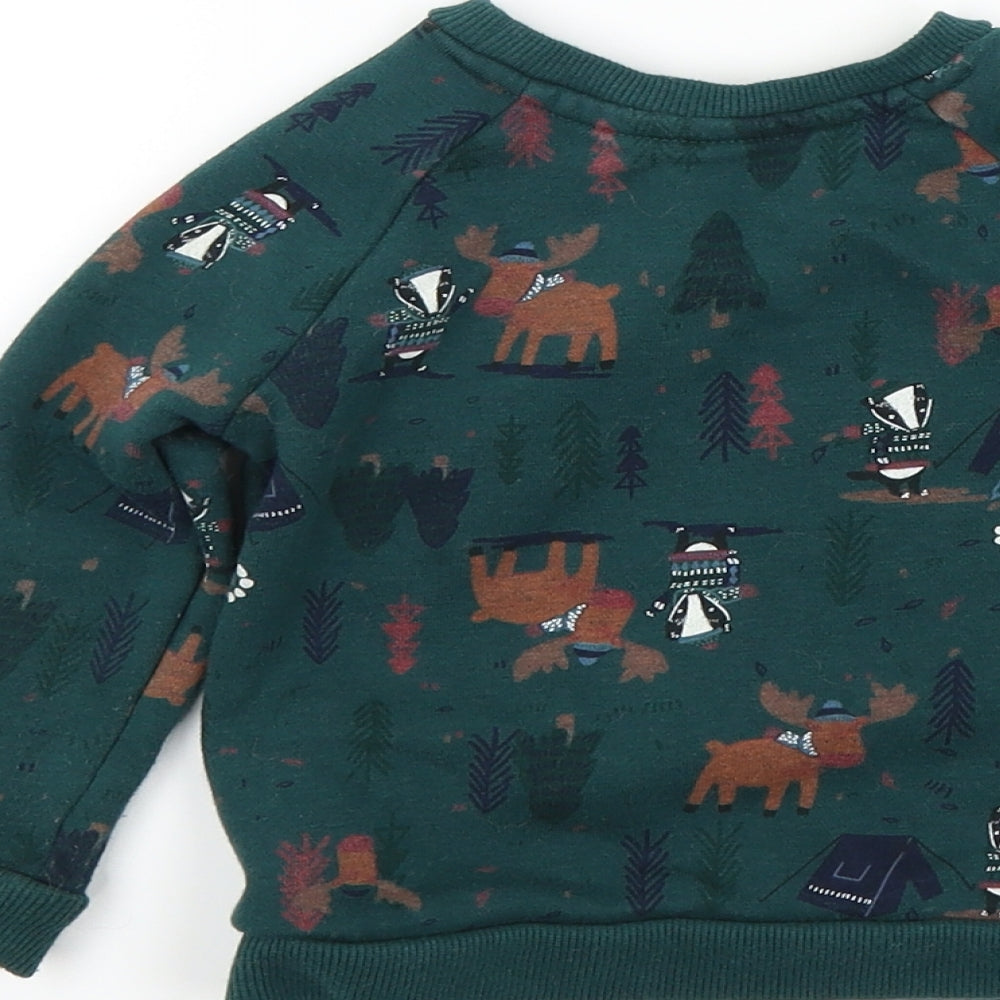 Primark Boys Green Colourblock  Pullover Jumper Size 18-24 Months  - Christmas jumper