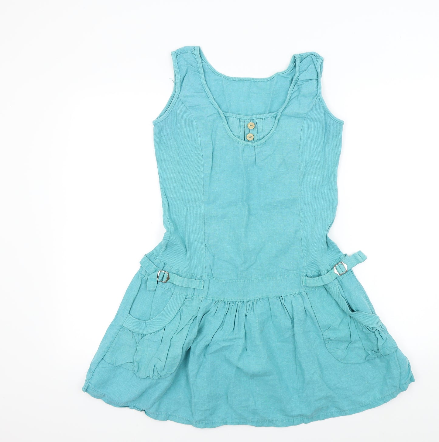 Preworn Womens Blue Colourblock  Fit & Flare  Size L