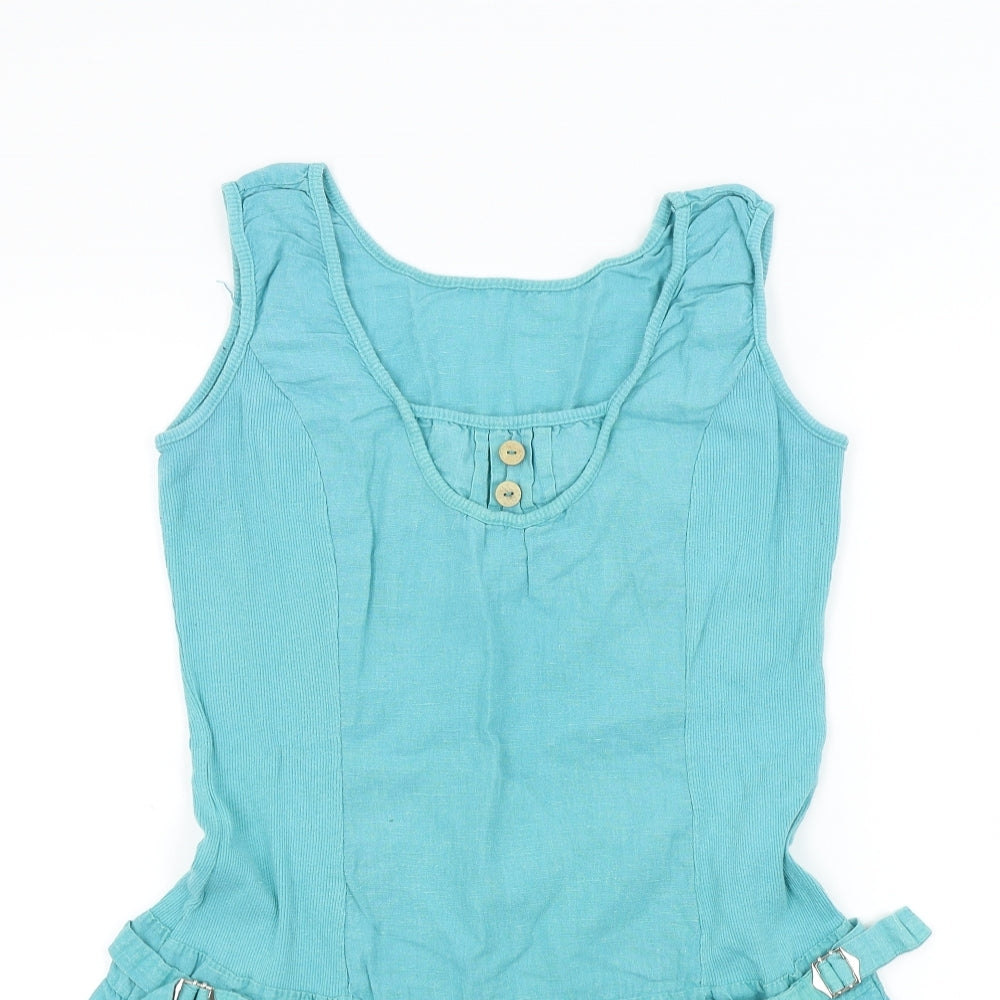 Preworn Womens Blue Colourblock  Fit & Flare  Size L