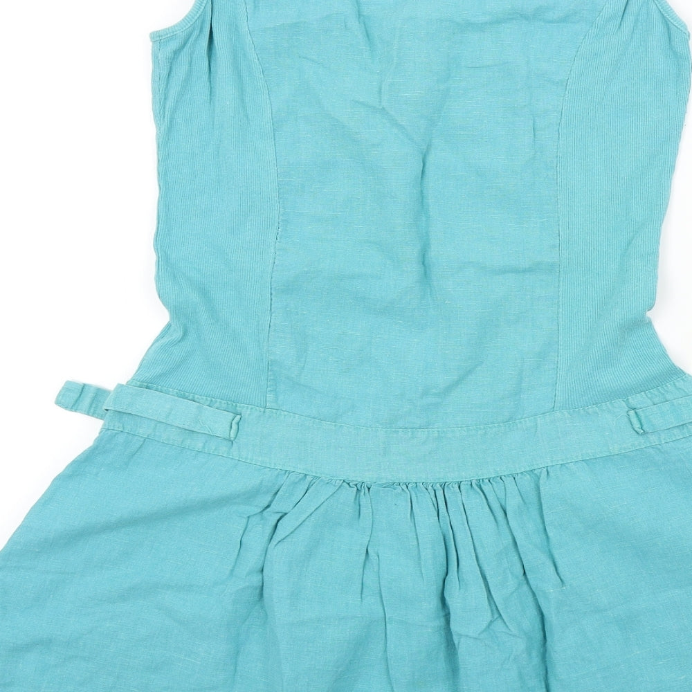 Preworn Womens Blue Colourblock  Fit & Flare  Size L