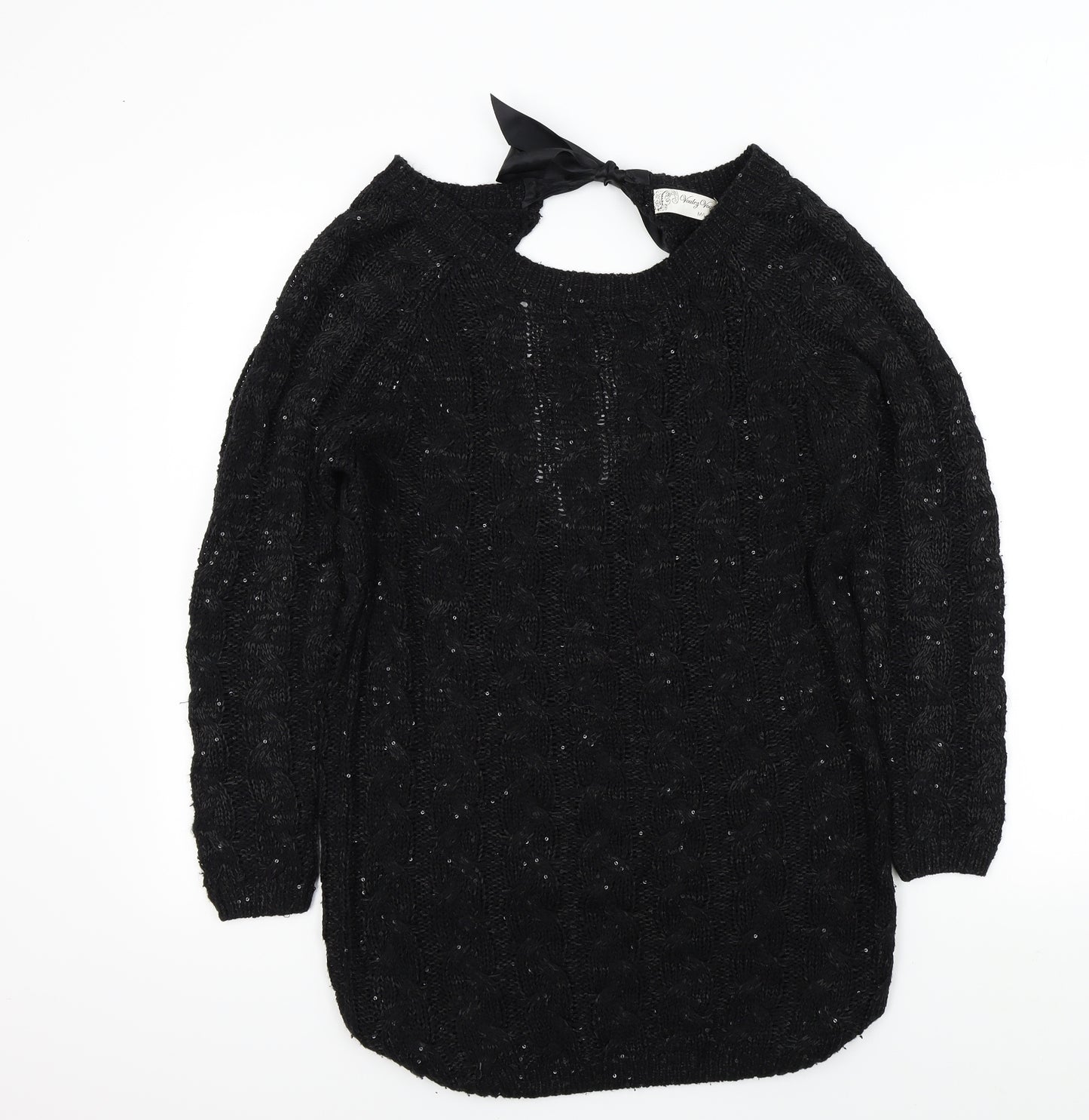 Vouley Vous Womens Black   Pullover Jumper Size M  - sparkle detail