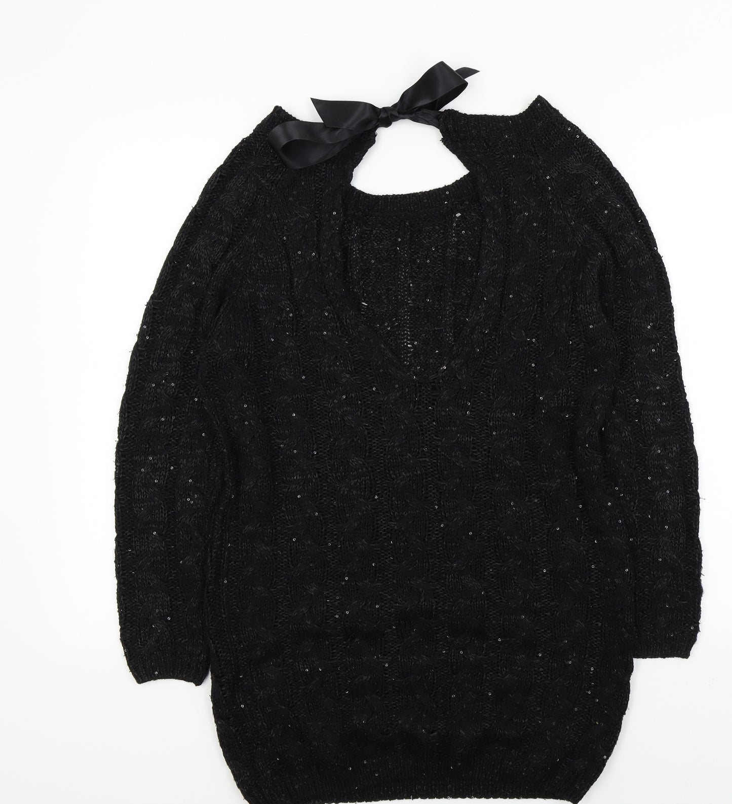 Vouley Vous Womens Black   Pullover Jumper Size M  - sparkle detail