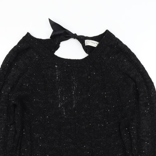 Vouley Vous Womens Black   Pullover Jumper Size M  - sparkle detail
