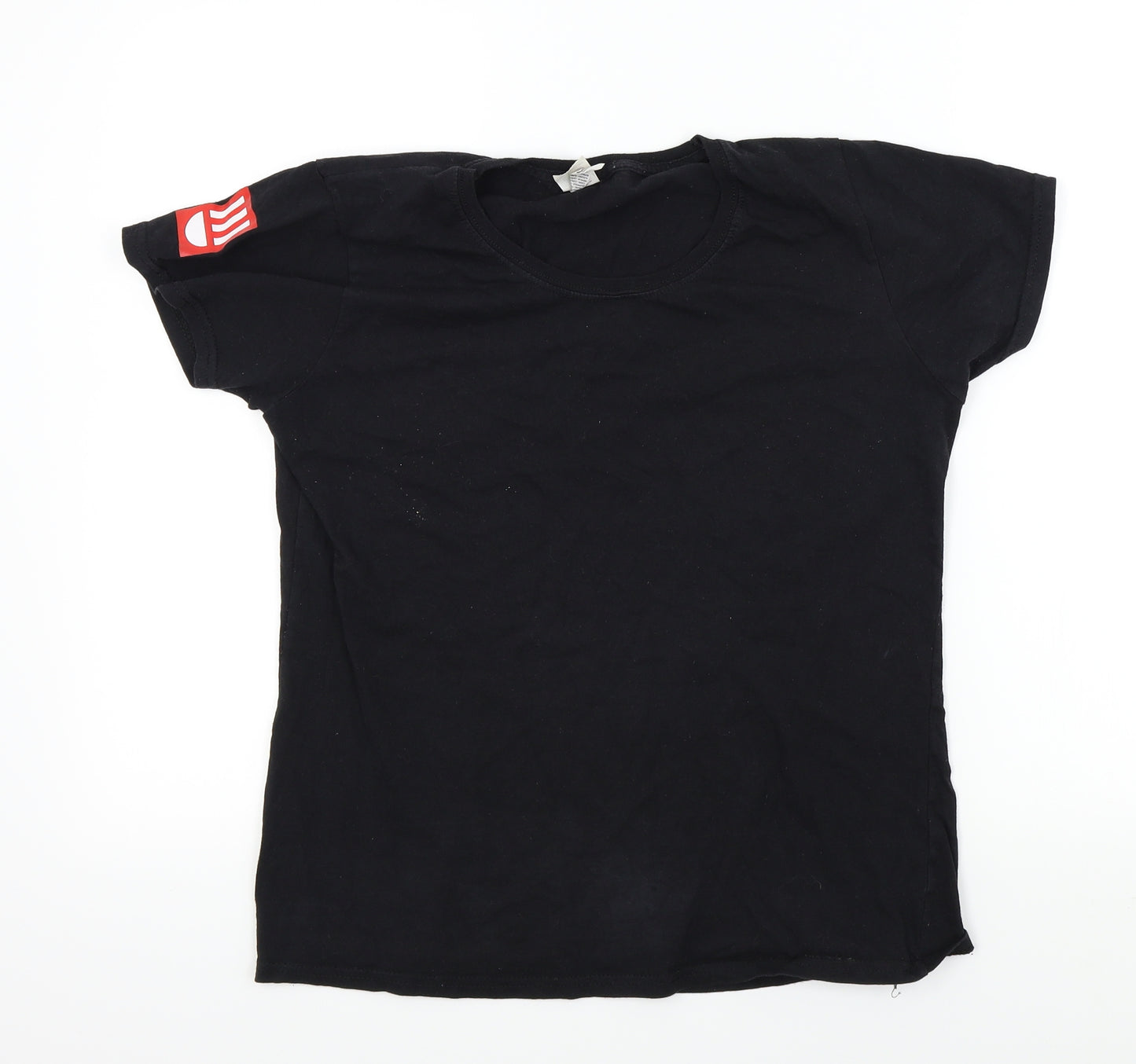 Fruit of the Loom Womens Black Colourblock  Basic T-Shirt Size L