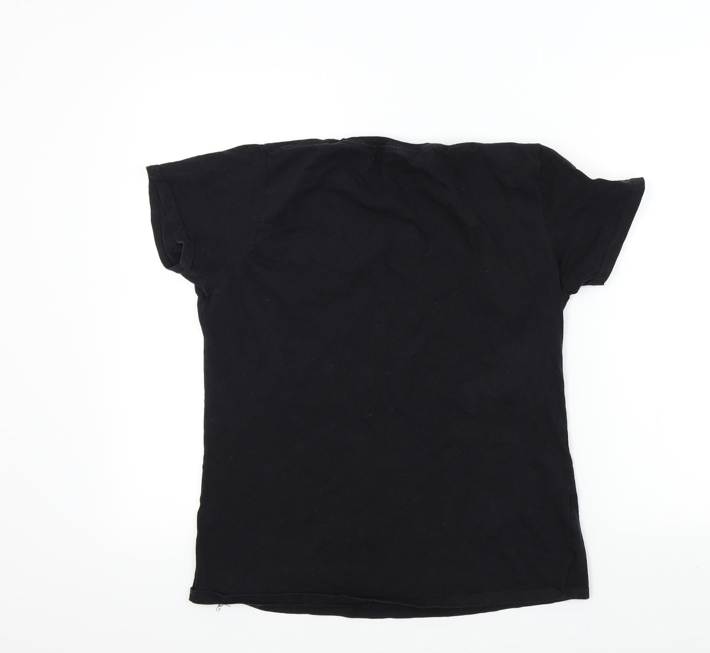 Fruit of the Loom Womens Black Colourblock  Basic T-Shirt Size L