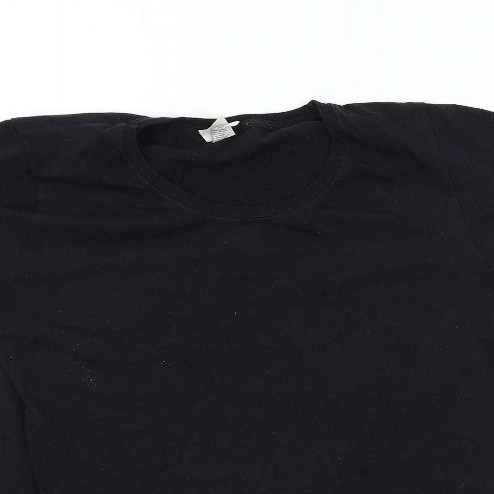Fruit of the Loom Womens Black Colourblock  Basic T-Shirt Size L