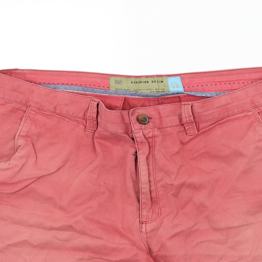 F&F Mens Red   Bermuda Shorts Size 38 in