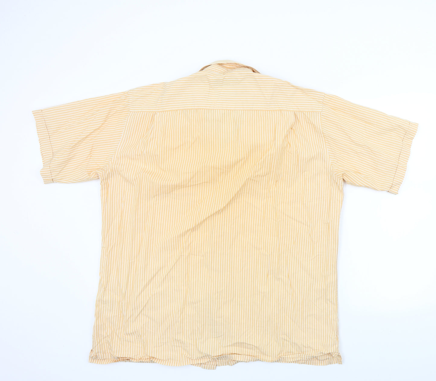 GREENWOODS Mens Orange Striped   Button-Up Size XL