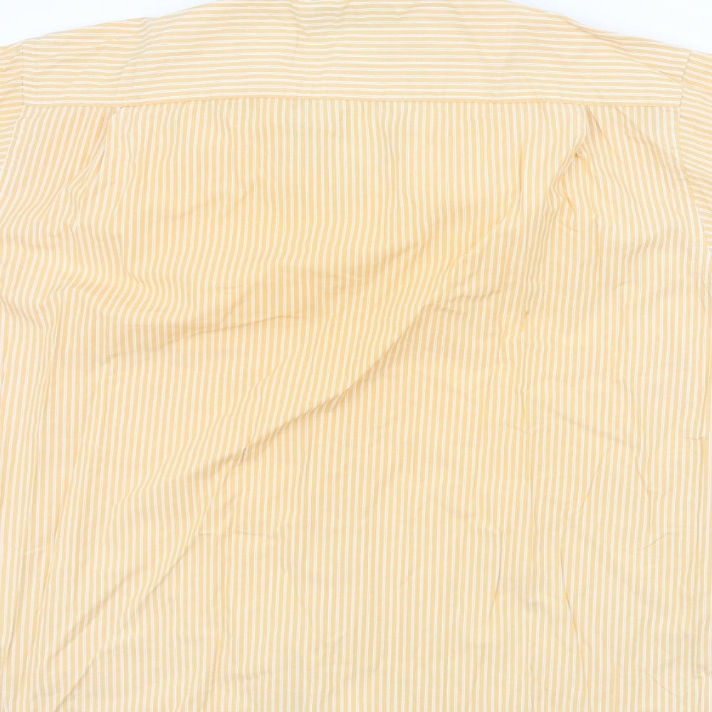 GREENWOODS Mens Orange Striped   Button-Up Size XL