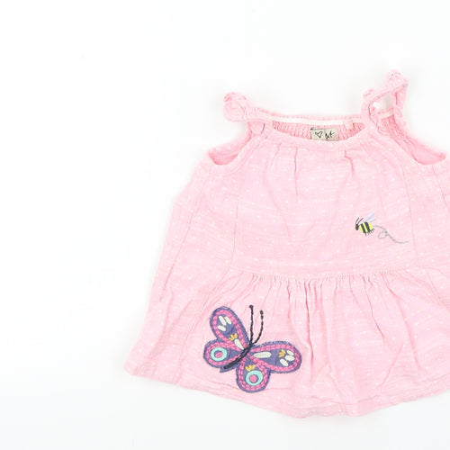 NEXT Girls Pink   Basic T-Shirt Size 0-3 Months  - Embroidered