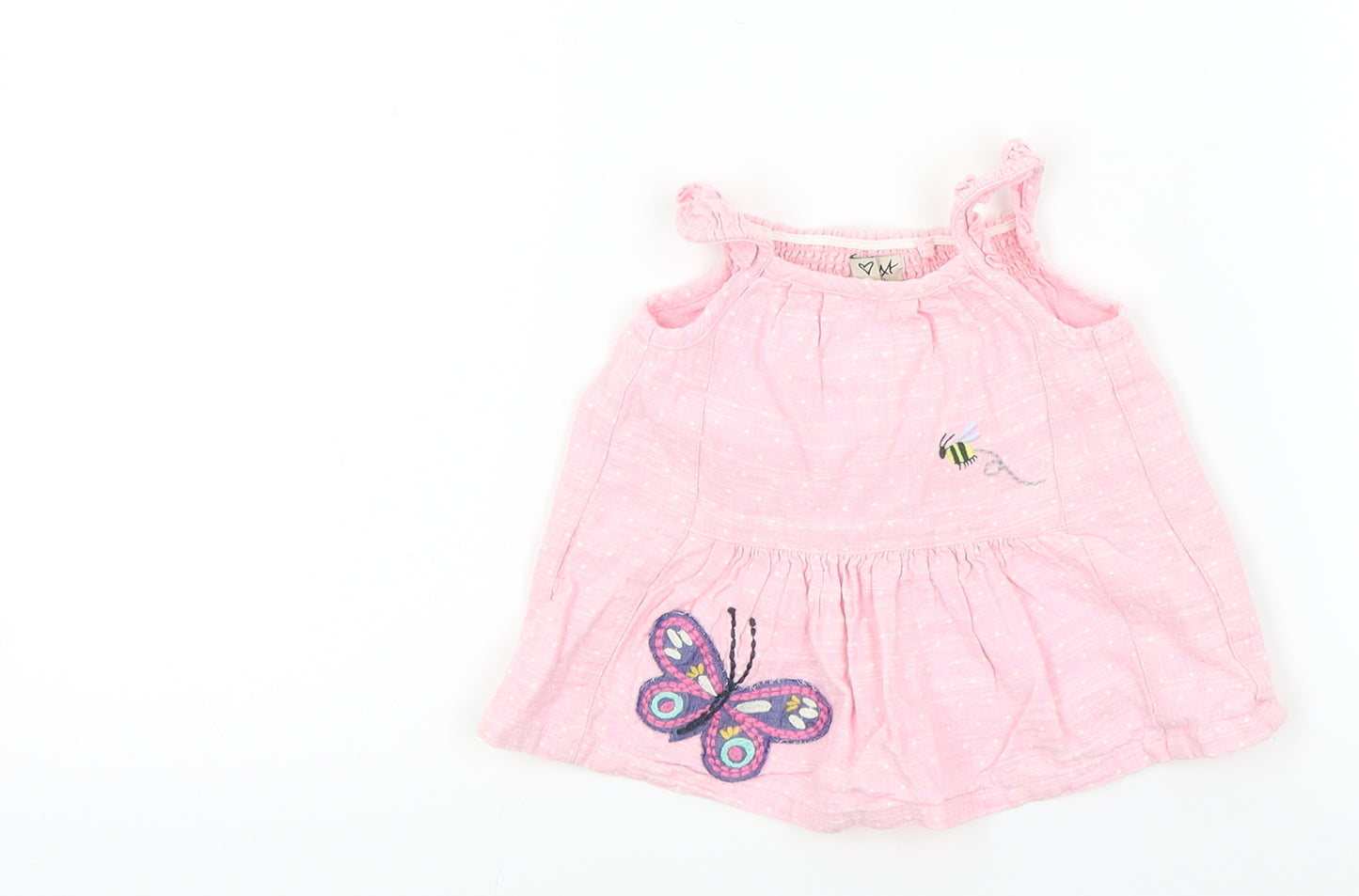 NEXT Girls Pink   Basic T-Shirt Size 0-3 Months  - Embroidered