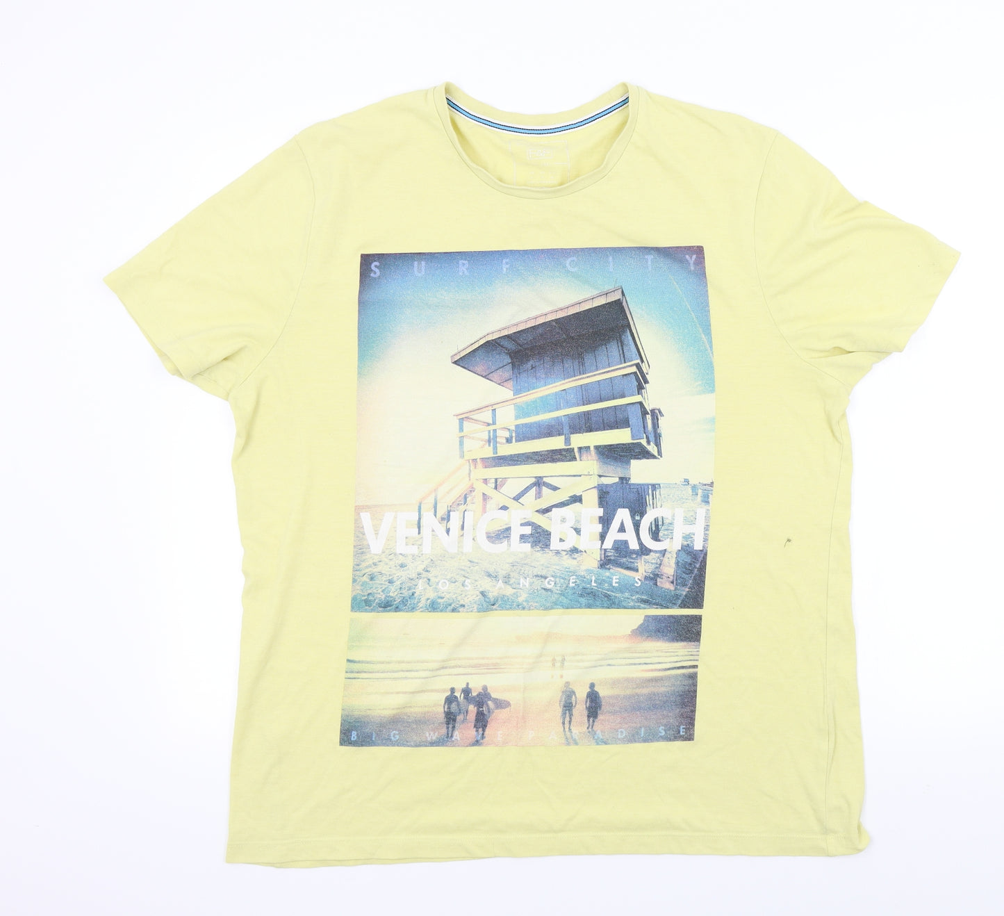 F&F Mens Yellow    T-Shirt Size XL