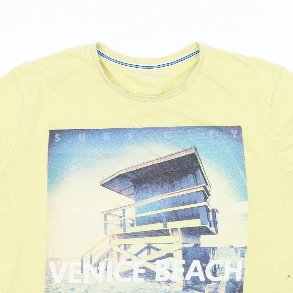 F&F Mens Yellow    T-Shirt Size XL