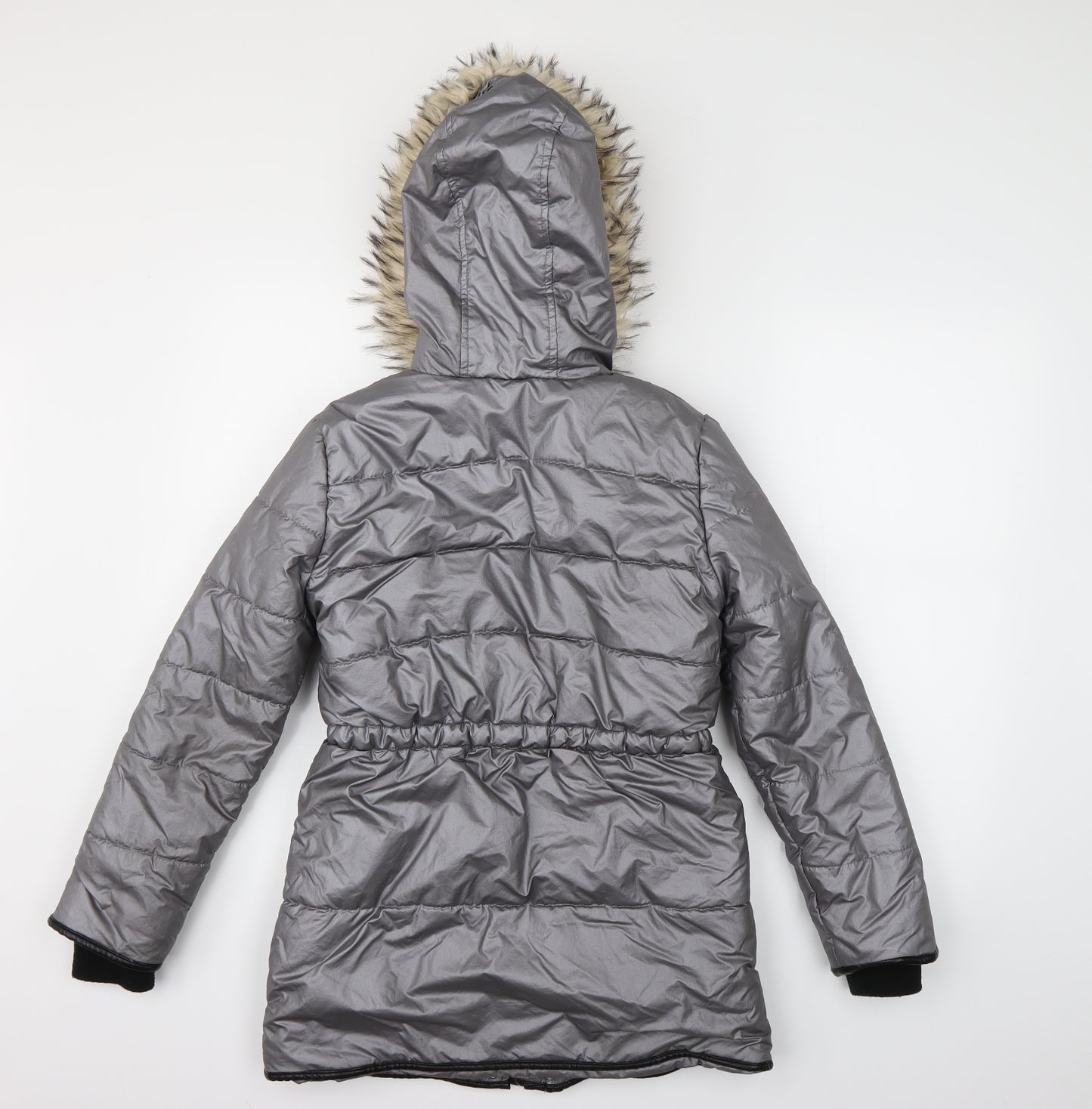 TU Girls Silver   Parka Coat Size 11-12 Years