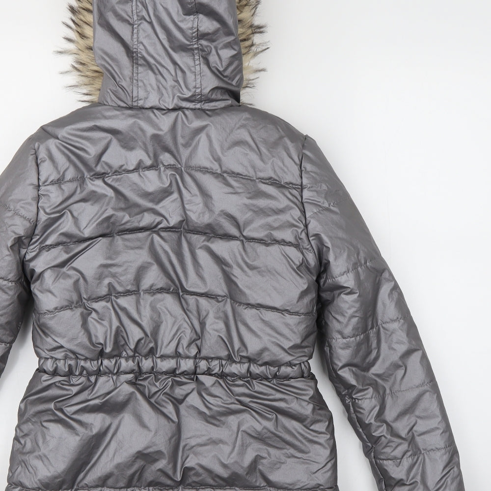 TU Girls Silver   Parka Coat Size 11-12 Years