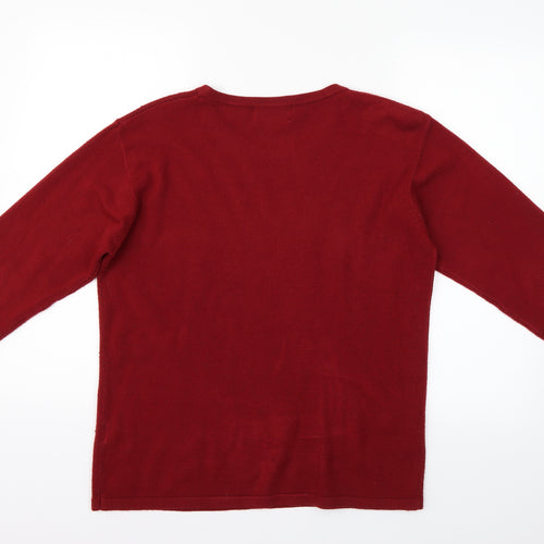 Fay Louise Womens Red   Henley Jumper One Size