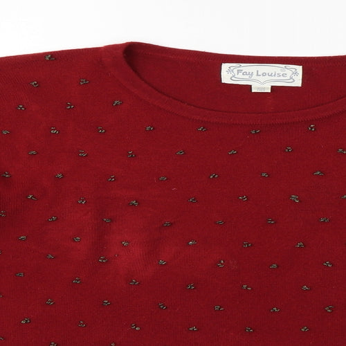 Fay Louise Womens Red   Henley Jumper One Size