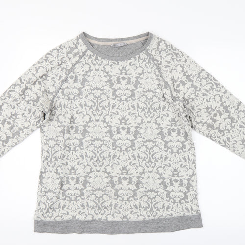 Marks and Spencer Womens Grey Paisley  Pullover Jumper Size 14
