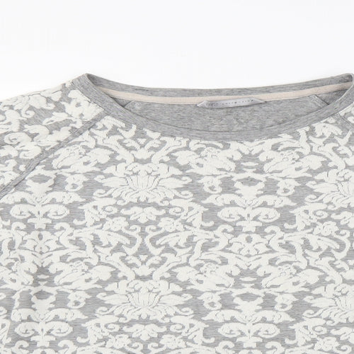 Marks and Spencer Womens Grey Paisley  Pullover Jumper Size 14