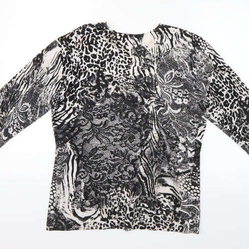 Gerry Weber Womens Grey Animal Print  Basic Blouse Size 14