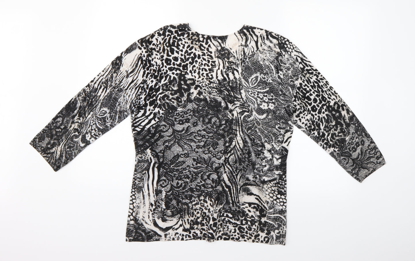Gerry Weber Womens Grey Animal Print  Basic Blouse Size 14
