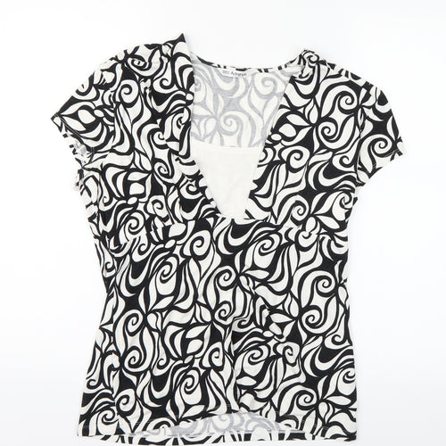 Marks and Spencer Womens White Argyle/Diamond  Basic Blouse Size 14