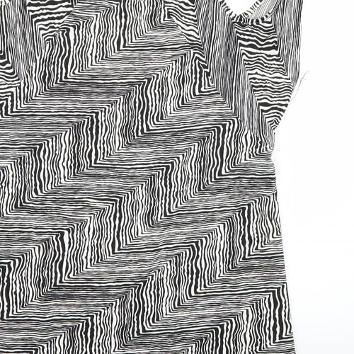 Zabel Womens White Animal Print  Basic Blouse Size M