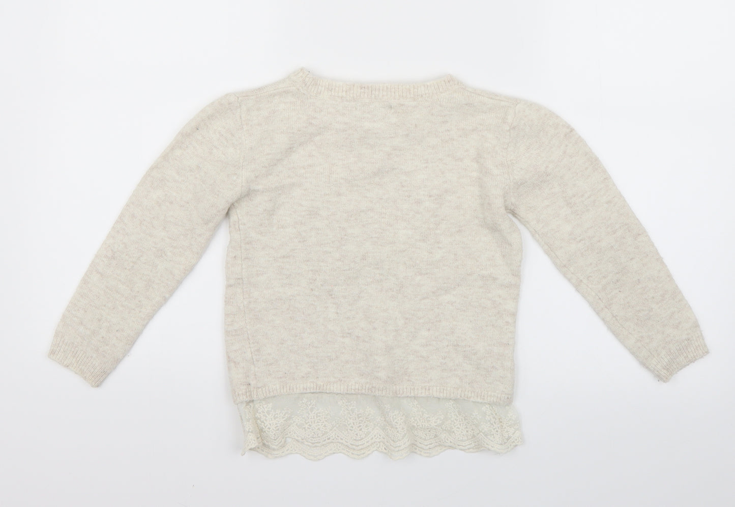 Primark Girls Ivory   Pullover Jumper Size 5-6 Years