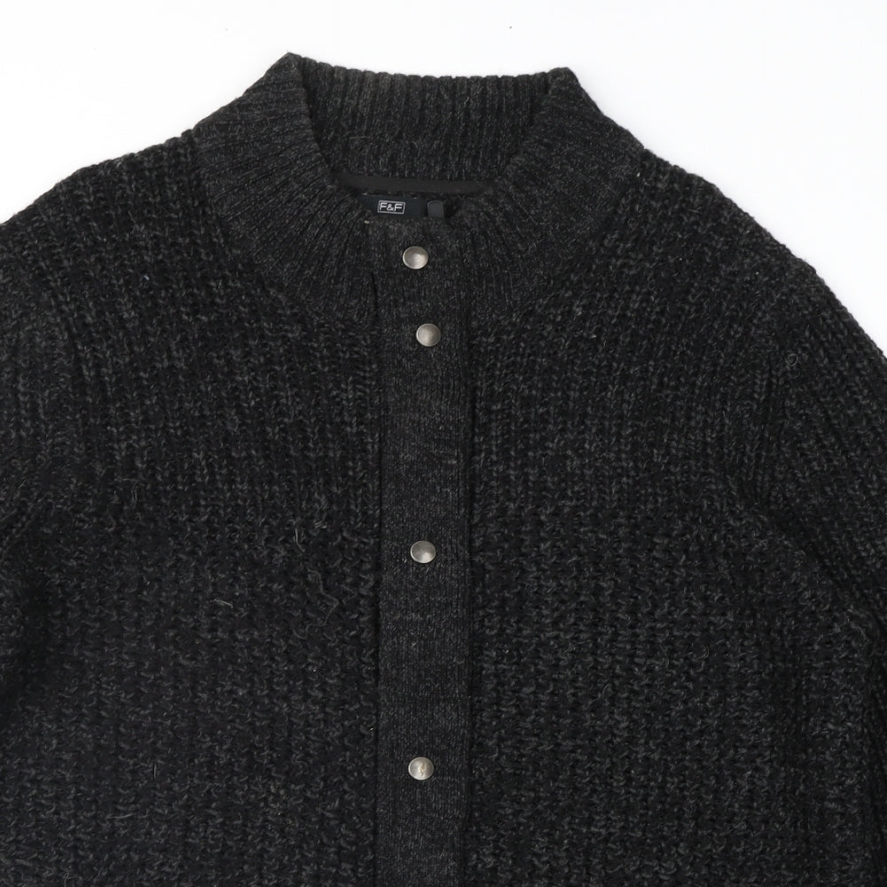 F&F Mens Grey   Cardigan Jumper Size XL
