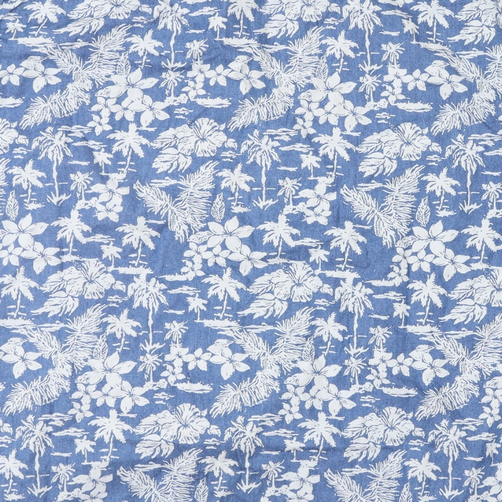 Marks and Spencer Mens Blue Floral   Button-Up Size XL