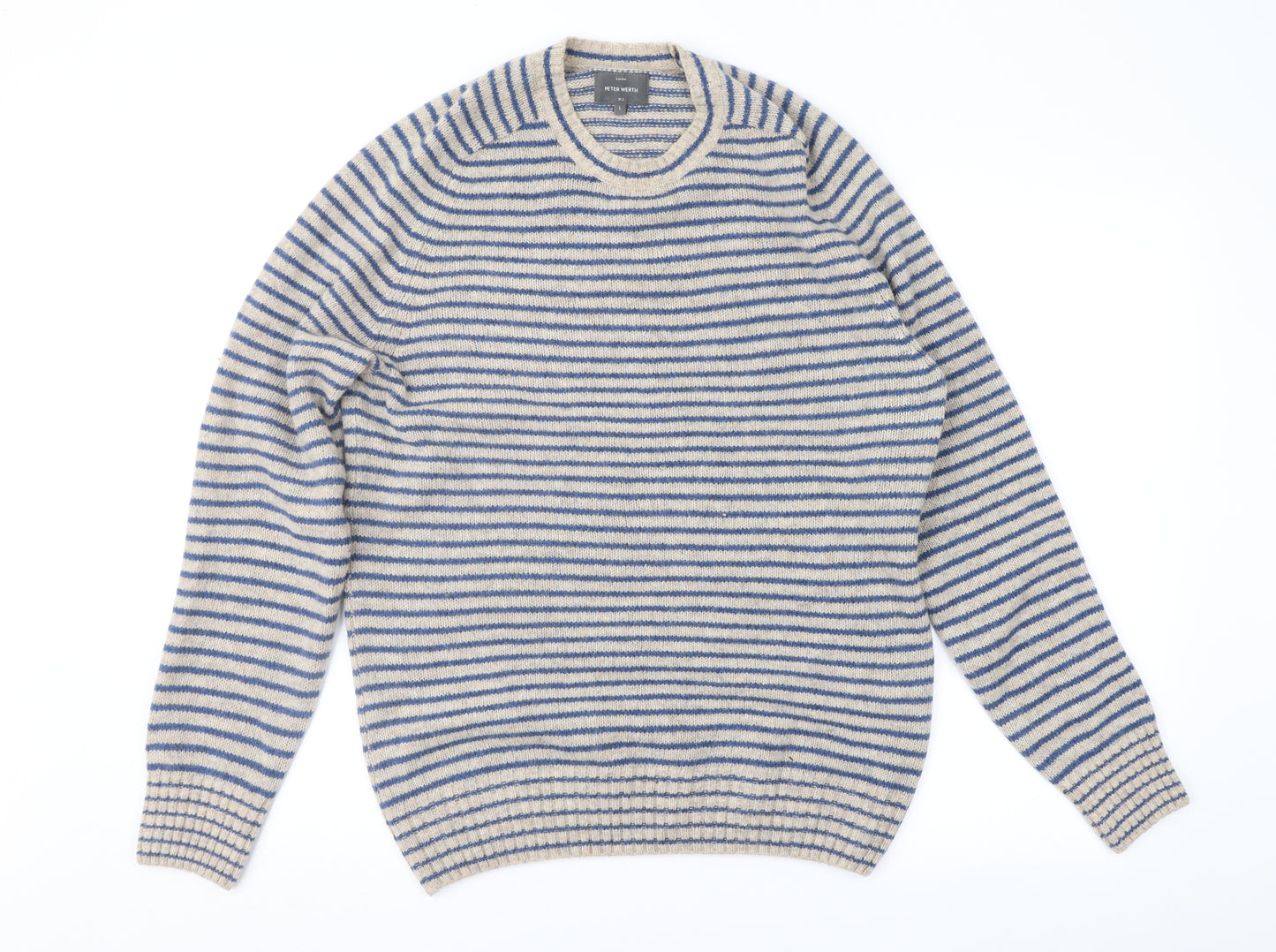 Peter Werth Mens Beige Striped  Pullover Jumper Size L