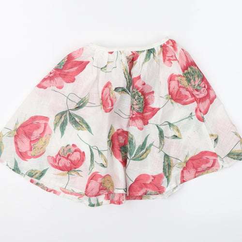 Preworn Girls White Floral  Flare Skirt Size 10 Years