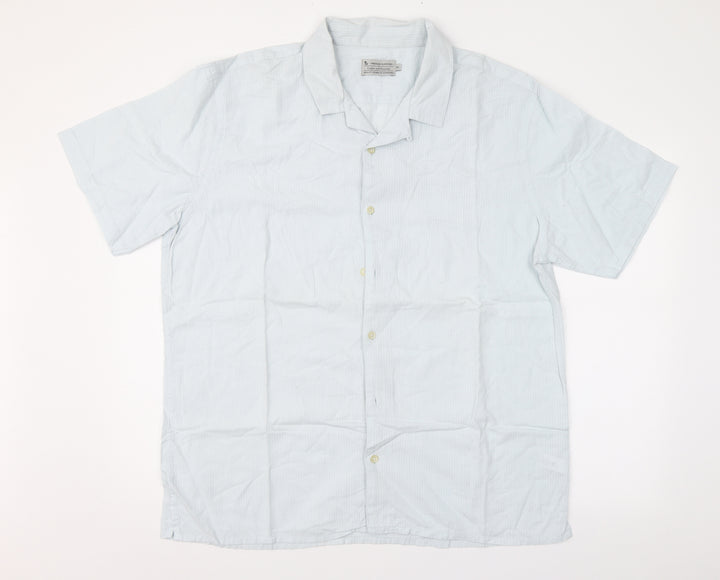 TU Mens Blue Striped Button-Up Size XL