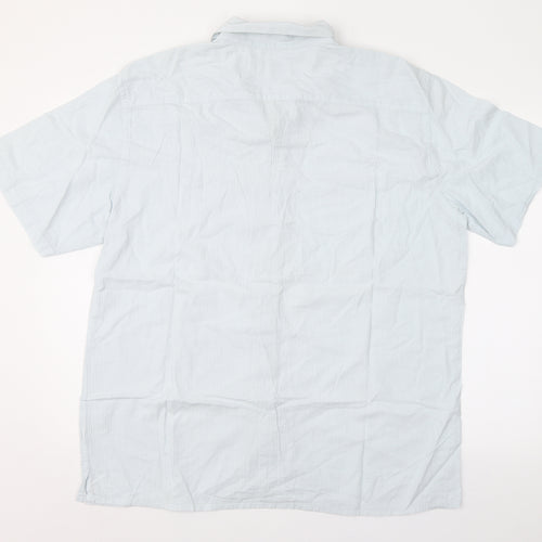 TU Mens Blue Striped   Button-Up Size XL