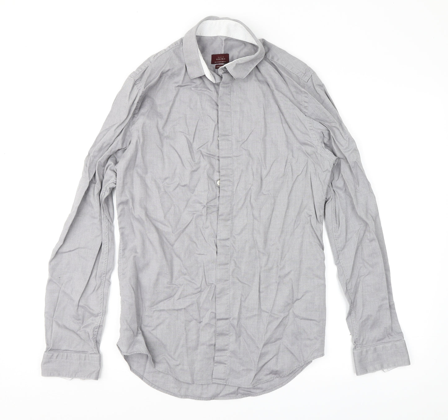 Zara Mens Grey    Button-Up Size S