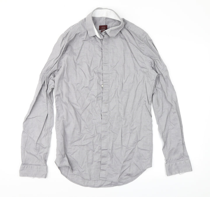 Zara Mens Grey    Button-Up Size S