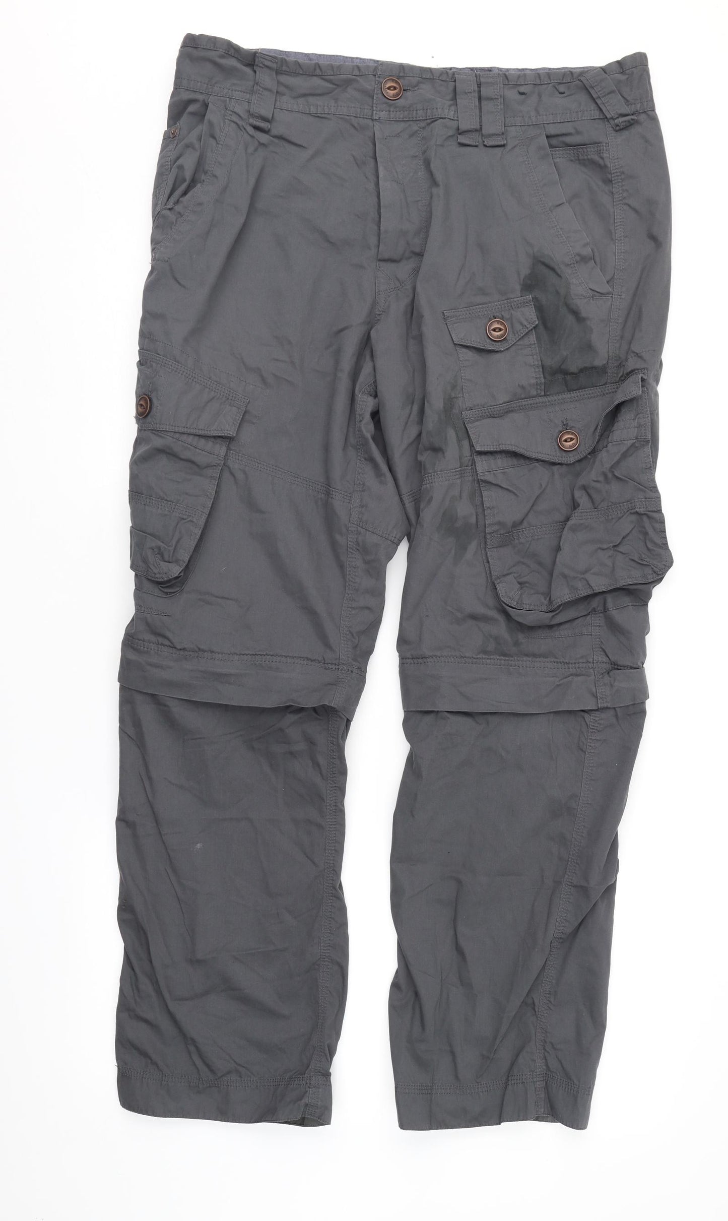 Red Herring Mens Grey   Cargo Trousers Size 36 in L31 in