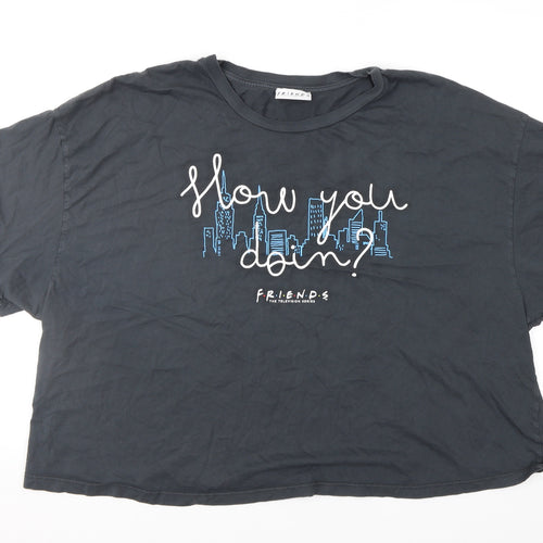 Friends Womens Grey   Cropped T-Shirt Size 20