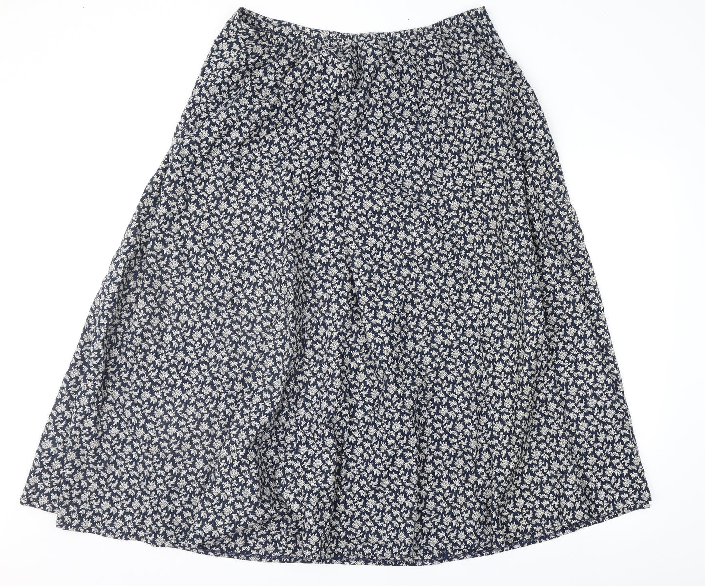 Nightingales Womens Blue Floral  A-Line Skirt Size 16