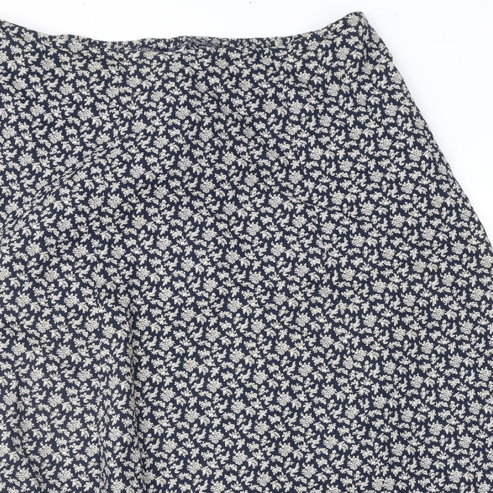 Nightingales Womens Blue Floral  A-Line Skirt Size 16
