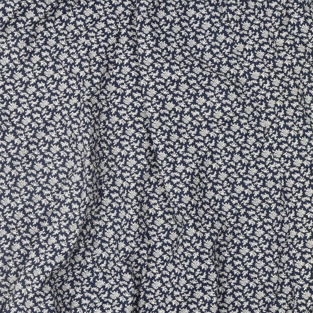 Nightingales Womens Blue Floral  A-Line Skirt Size 16
