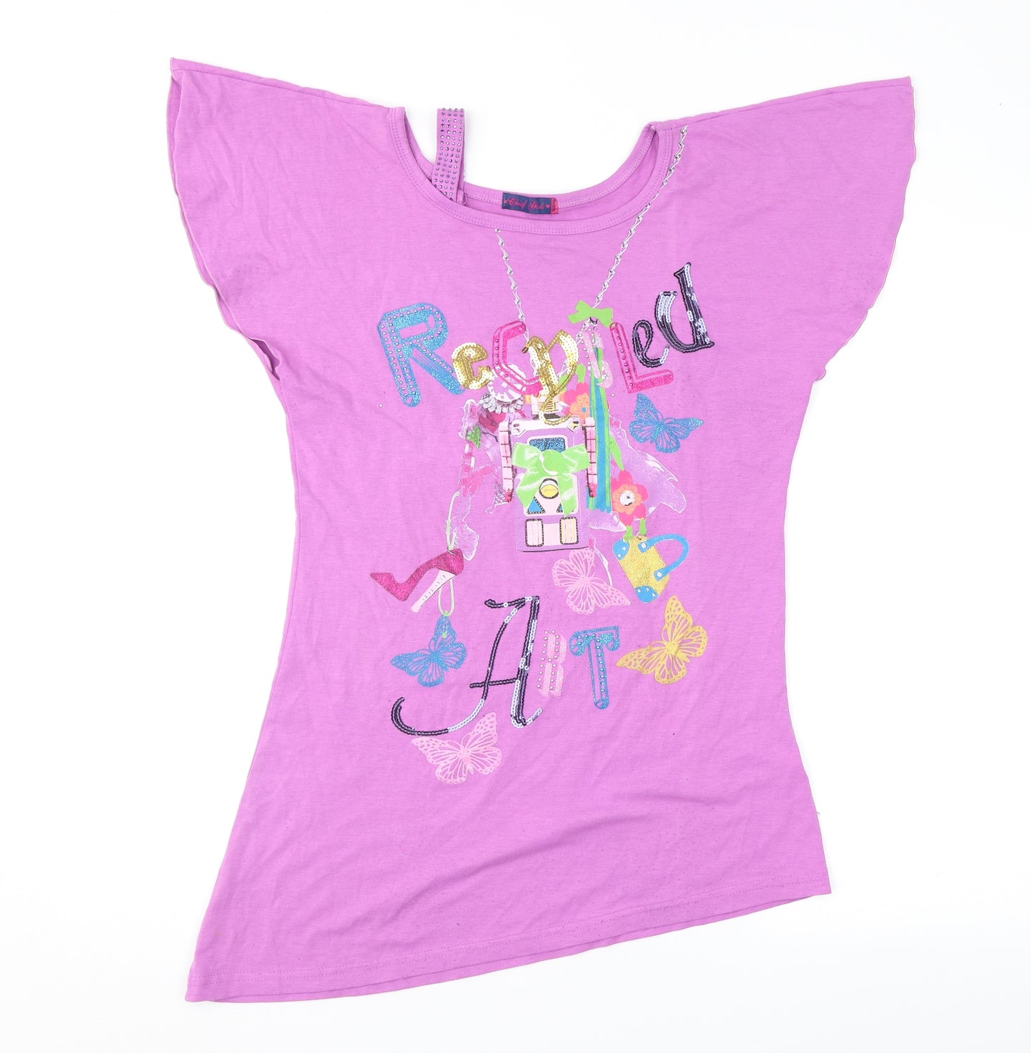 Chief Girls Womens Purple   Basic T-Shirt Size 16