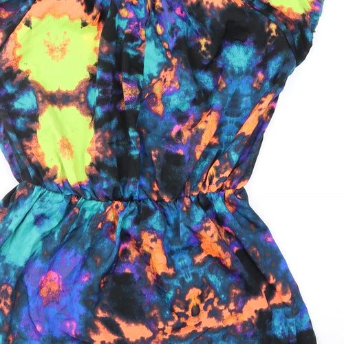 Carbon Pink Womens Multicoloured Geometric  Basic Blouse Size 10
