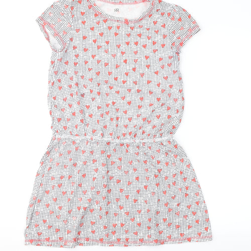Preworn Girls Red Geometric  Shift  Size 11-12 Years