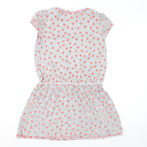 Preworn Girls Red Geometric  Shift  Size 11-12 Years