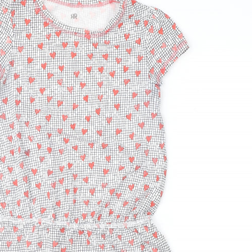 Preworn Girls Red Geometric  Shift  Size 11-12 Years