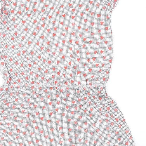 Preworn Girls Red Geometric  Shift  Size 11-12 Years