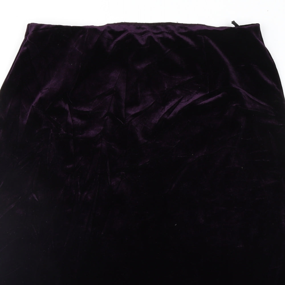 EWM Womens Purple  Velour A-Line Skirt Size 18