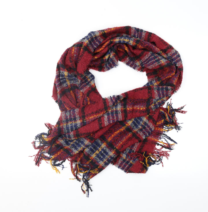 Preworn Womens Red Plaid   Shawl/Wrap