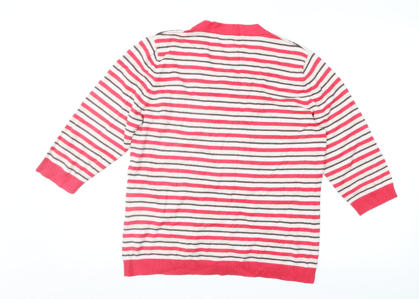 GolleHaug Womens Pink Striped  Cardigan Jumper Size 12